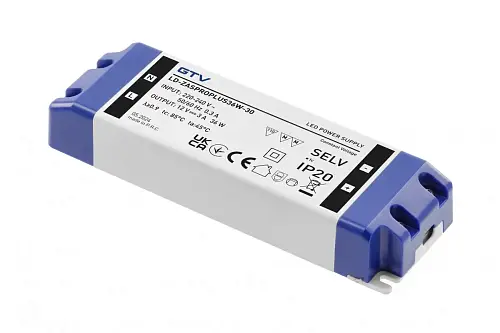 Блок питания для светодиодов LED PRO+ 220/12V 36W IP 20 — купить оптом и в розницу в интернет магазине GTV-Meridian.